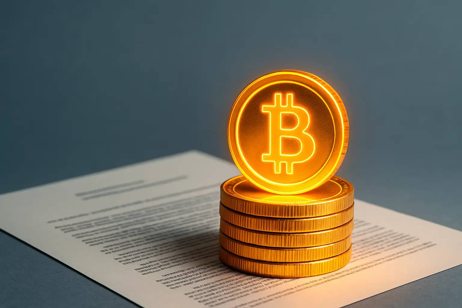 Abstract illustration of digital coins and a regulatory document representing UK stablecoin rules