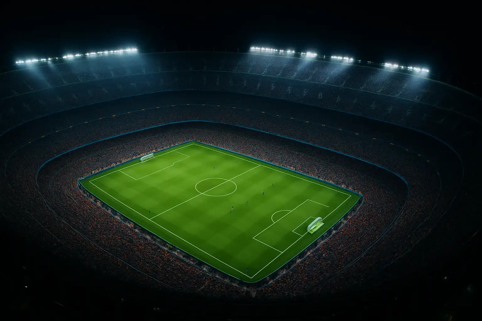 Football stadium packed with fans at a FIFA World Cup group stage match