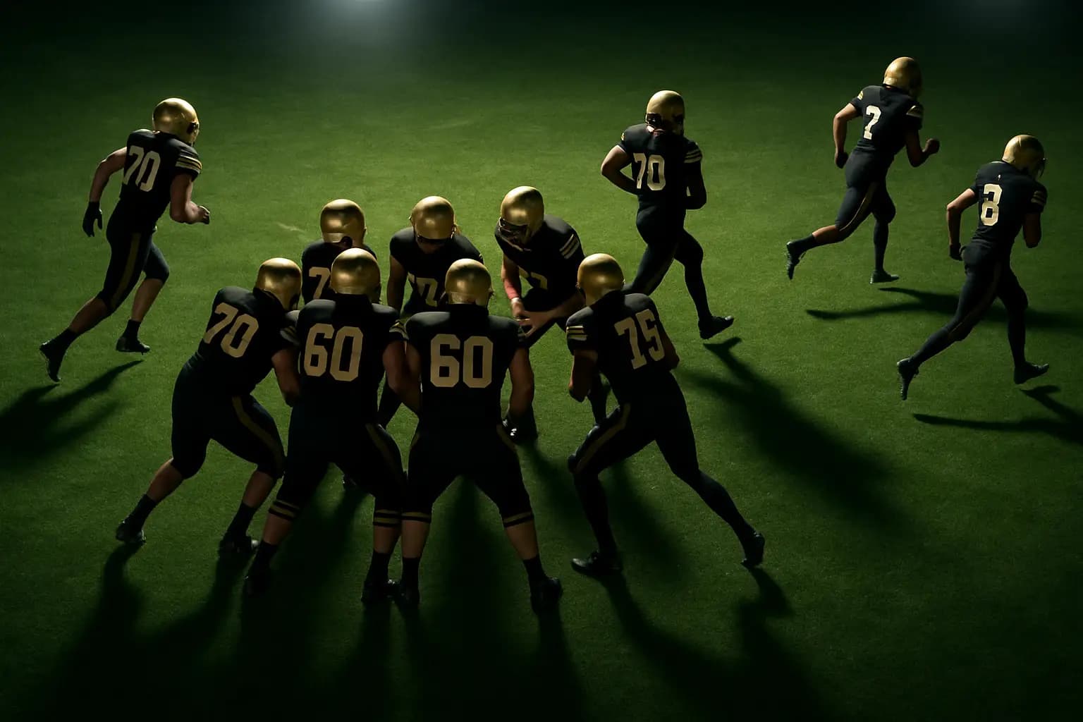Pittsburgh Steelers offensive players lined up at the line of scrimmage during a football game